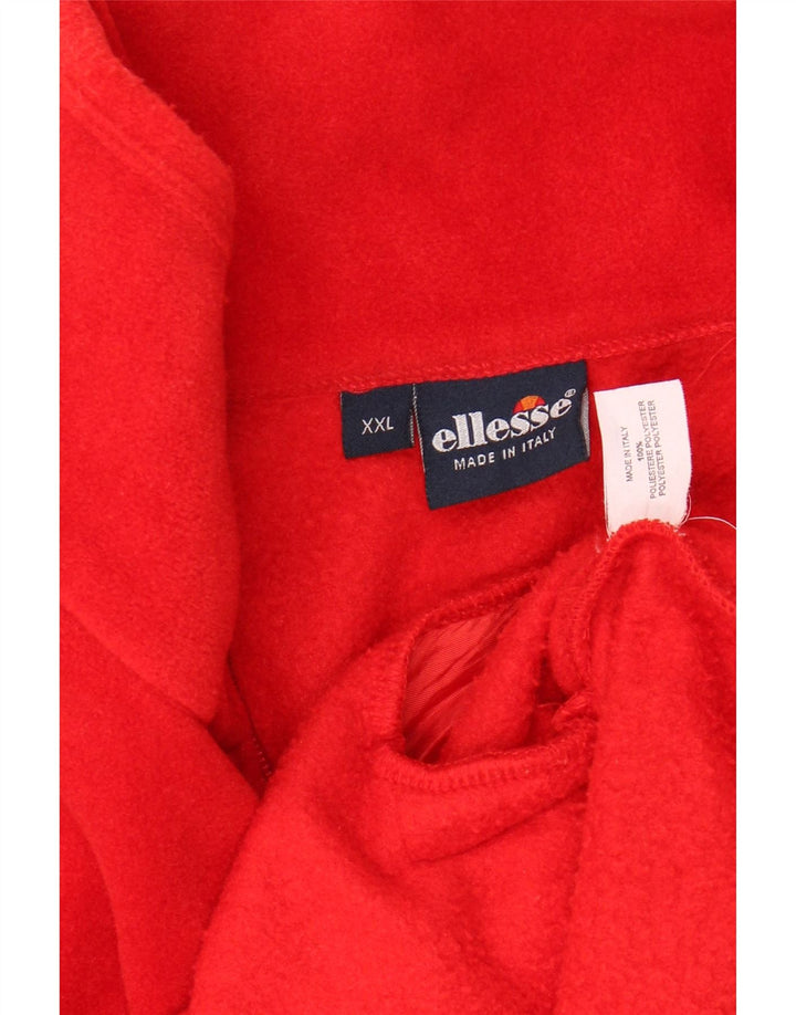 ELLESSE Мужской флисовый джемпер с воротником на молнии 2XL Красный Полиэстер