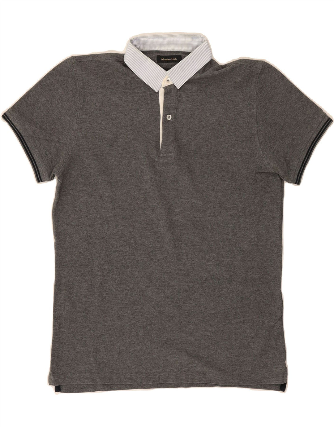 MASSIMO DUTTI Mens Casual Fit Polo Shirt Medium Grey Vintage Massimo Dutti and Second-Hand Massimo Dutti from Messina Hembry 
