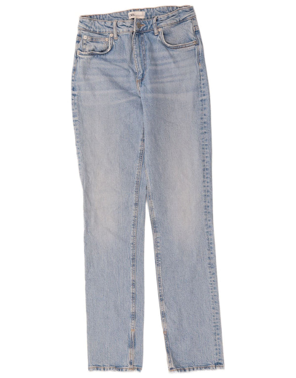 Женские узкие джинсы Zara с высокой талией EU 38, маленькие W28 L32, синие, хлопок