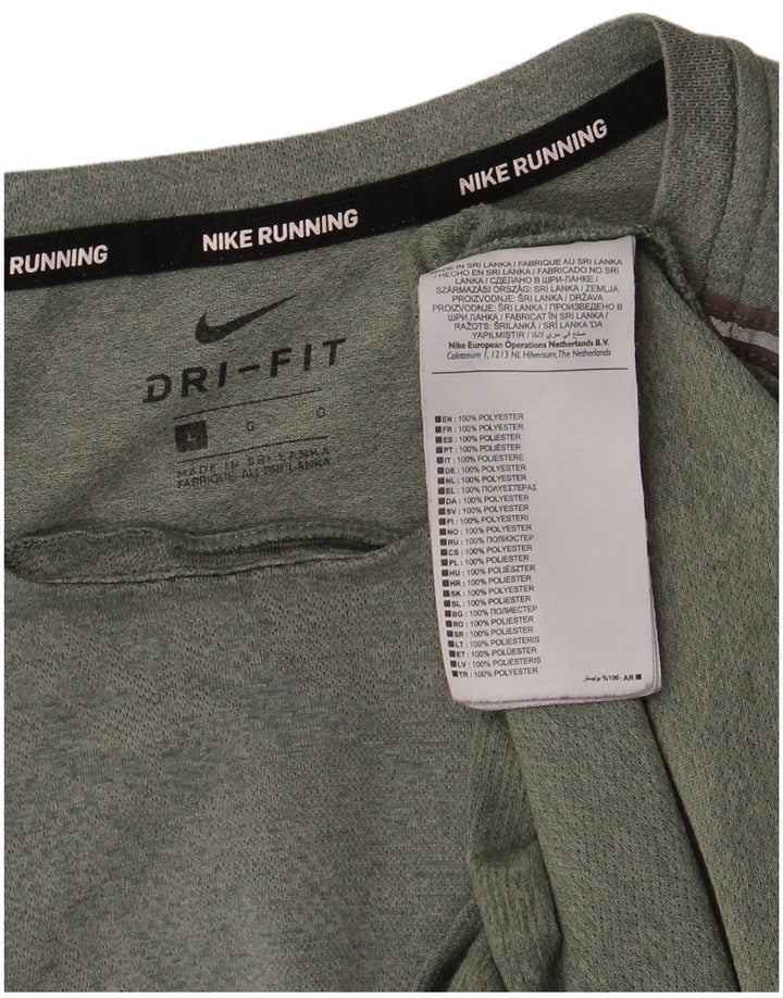 Мужская футболка Nike Dri Fit, большой зеленый полиэстер