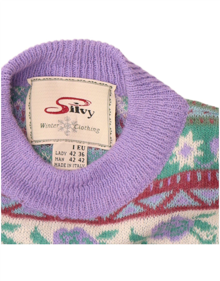Женский джемпер с круглым вырезом SILVY IT 42 Medium Purple Fair Isle