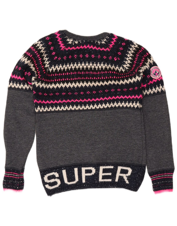 Женский свитер SUPERDRY с круглым вырезом UK 6 XS Темно-синий Fair Isle