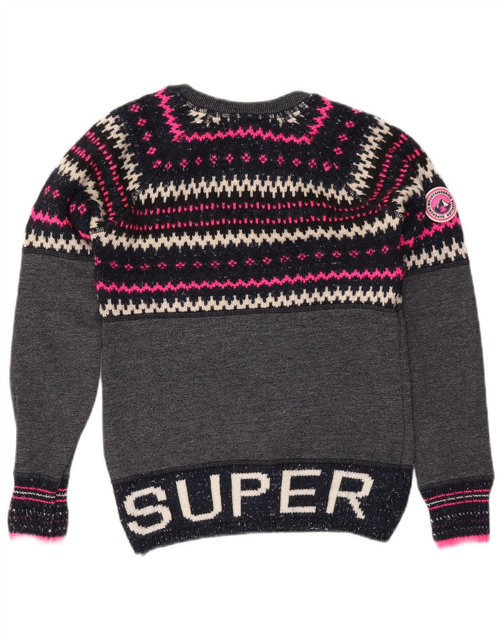 Женский свитер SUPERDRY с круглым вырезом UK 6 XS Темно-синий Fair Isle