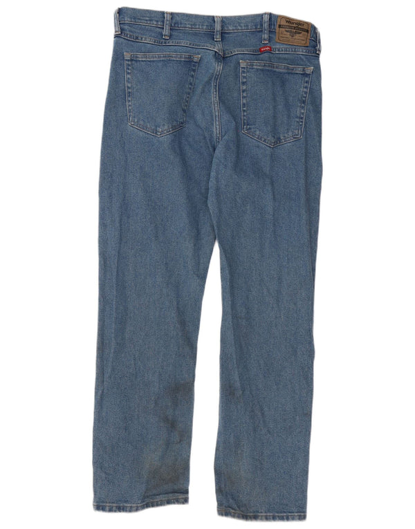 Wrangler Mens Straight Jeans W34 L30 Blue Cotton