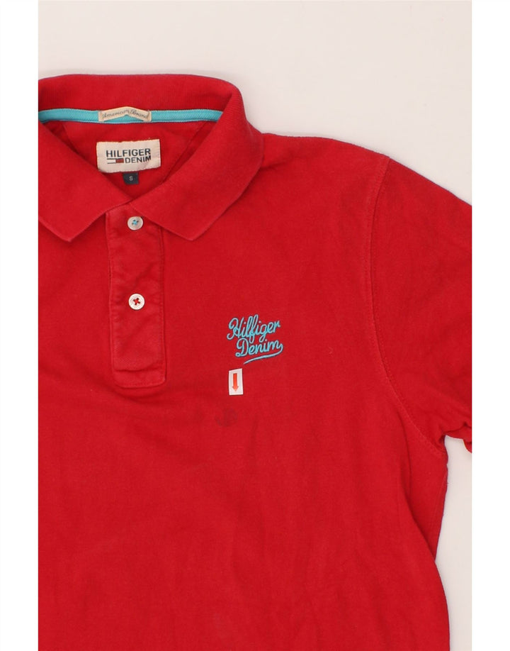 TOMMY HILFIGER Mens Polo Shirt Small Red Cotton Vintage Tommy Hilfiger and Second-Hand Tommy Hilfiger from Messina Hembry 