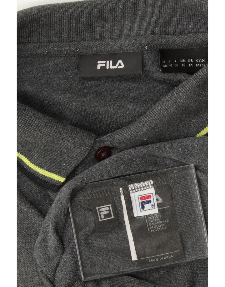 FILA Mens Polo Shirt Medium Grey Cotton Vintage Fila and Second-Hand Fila from Messina Hembry 