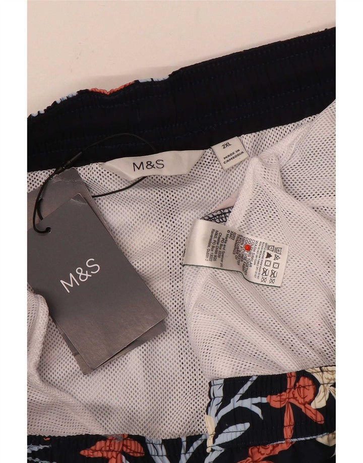 Мужские шорты для плавания Marks & Spencer 2XL, черный полиэстер с цветочным принтом