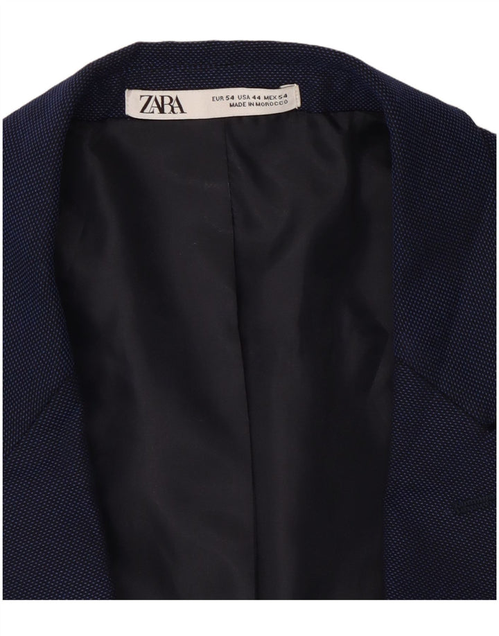 Мужской пиджак на 1 пуговице Zara EU 54 XL темно-синий