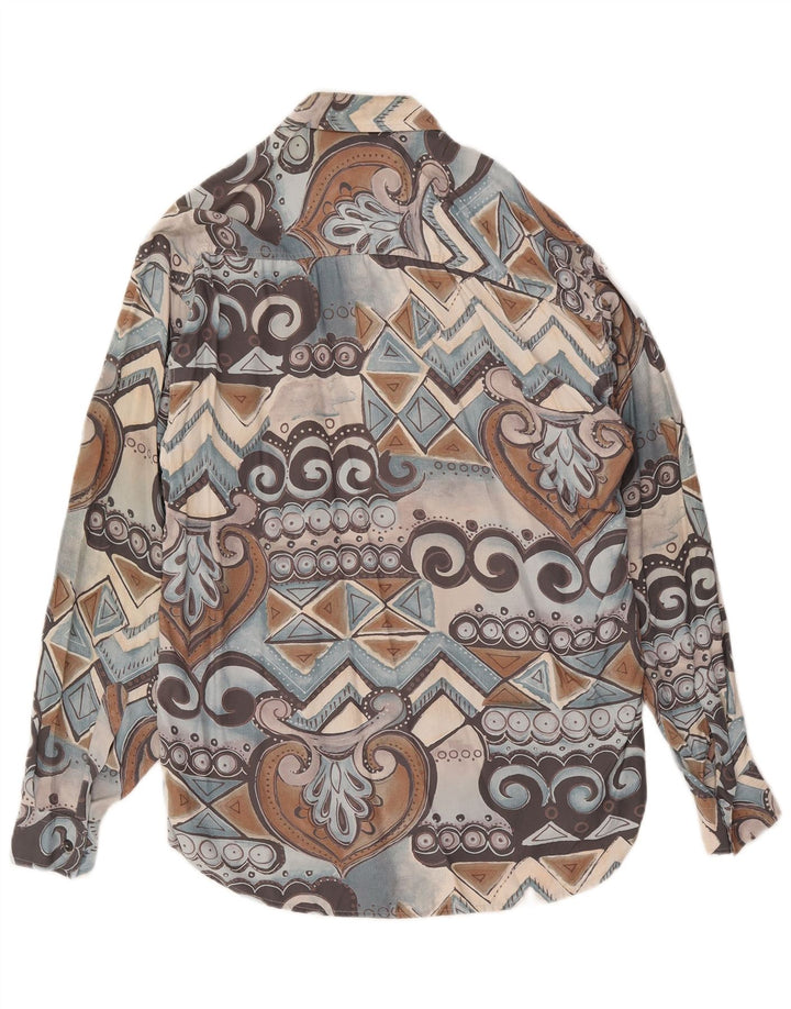 Винтажная мужская рубашка среднего цвета с геометрическим узором