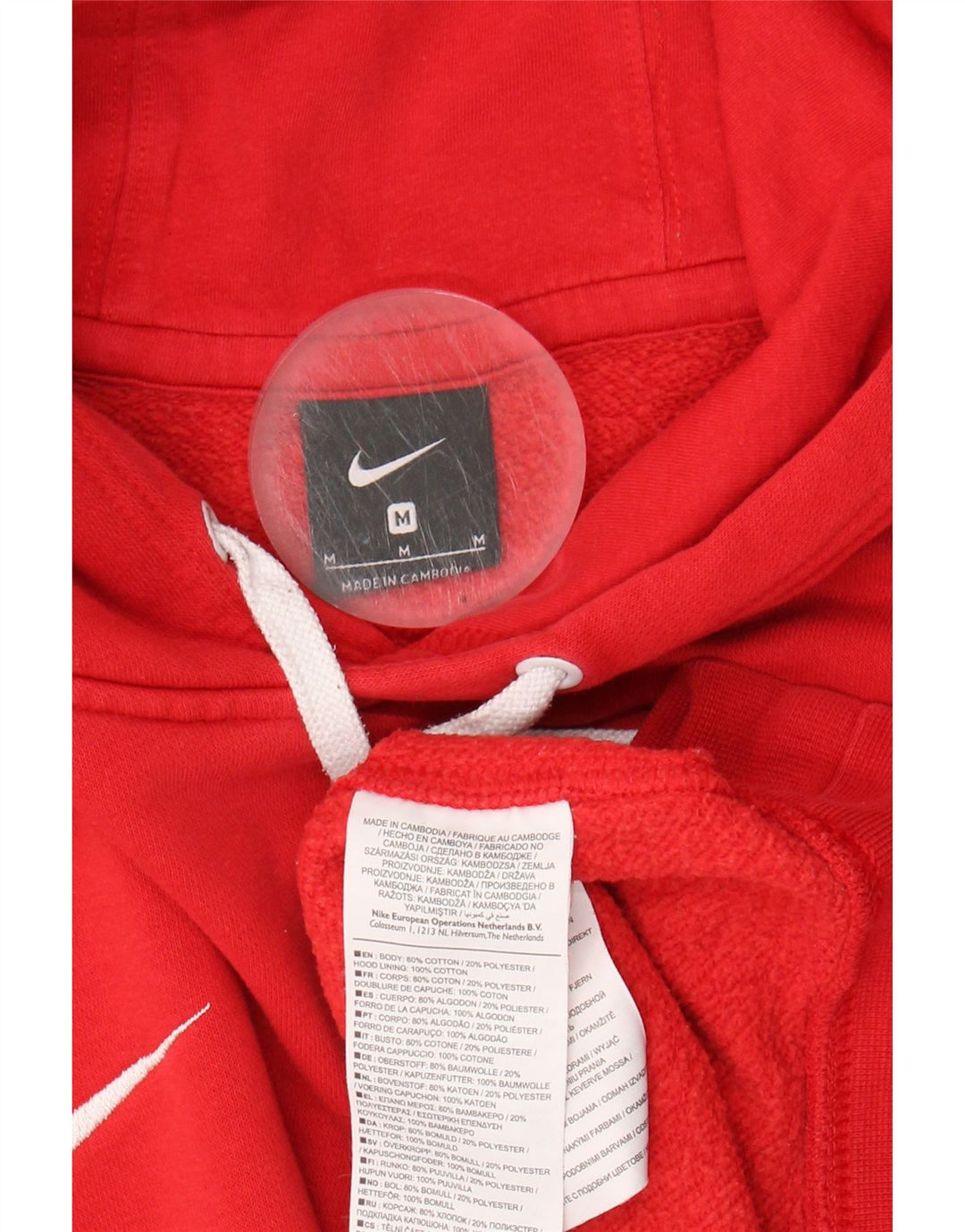 NIKE Mens Hoodie Jumper Medium Red Cotton Vintage Nike and Second-Hand Nike from Messina Hembry 