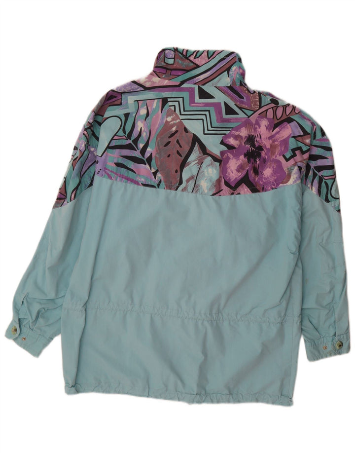 Женский плащ оверсайз Maser M UK 10, маленький бирюзовый с геометрическим узором