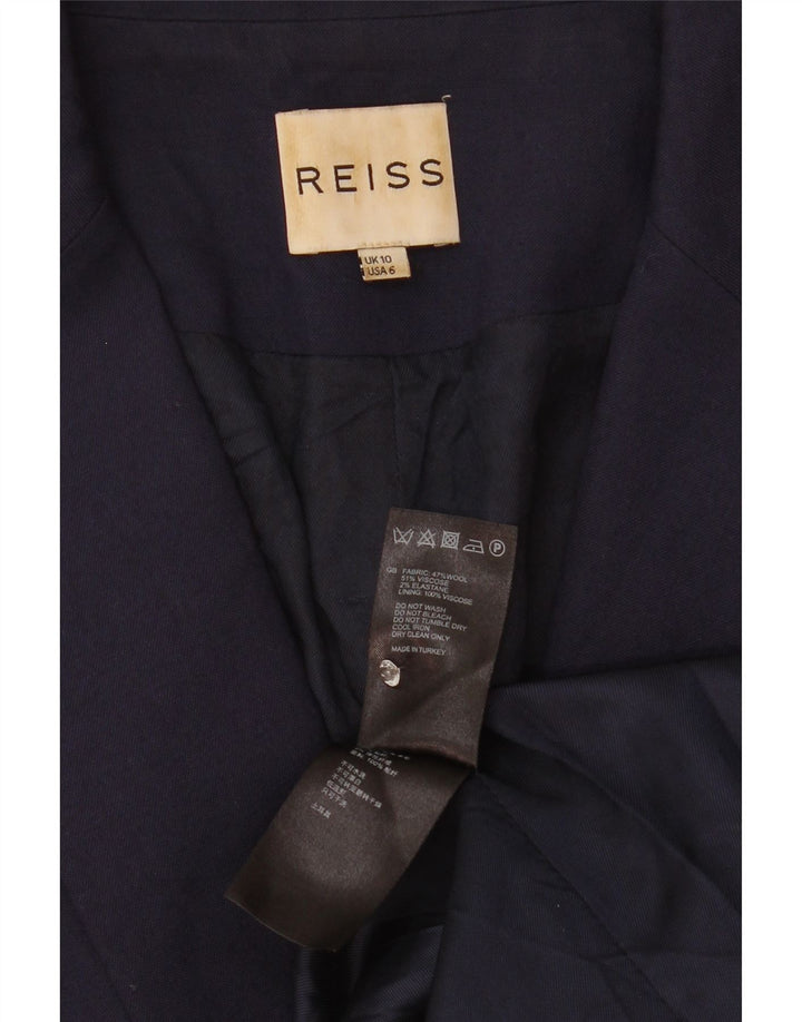 Женский пиджак Reiss на 1 пуговице UK 10, маленький темно-синий из вискозы
