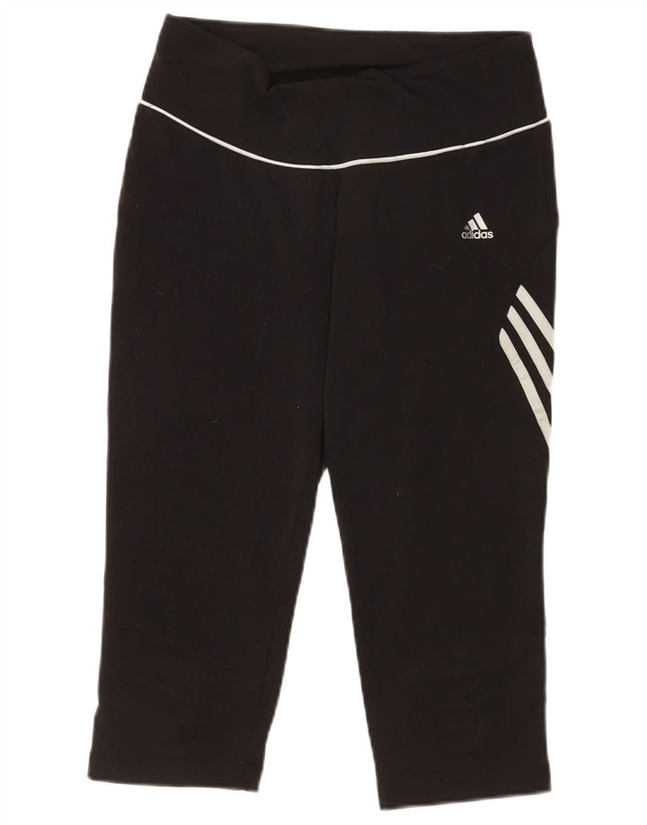 Женские леггинсы-капри Adidas UK 14, средний черный полиэстер, спортивные