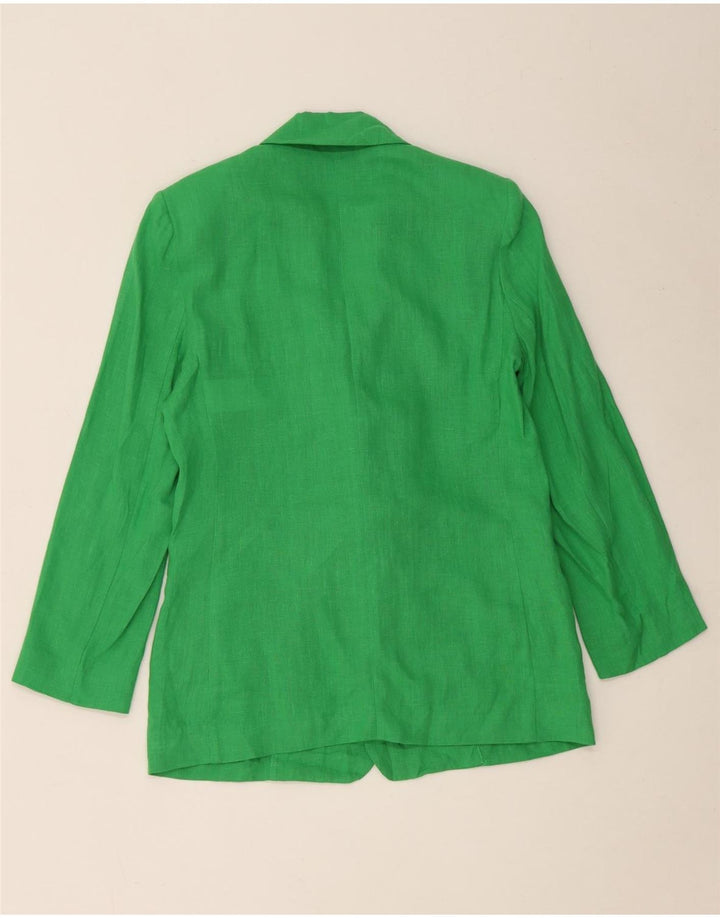Женский блейзер Marella EMME на 1 пуговице, Великобритания, 8, маленький, зеленый, льняной