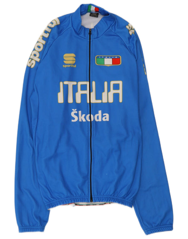 Мужской спортивный костюм Sportful Italia с графическим рисунком, верхняя куртка 2XL, синий полиэстер