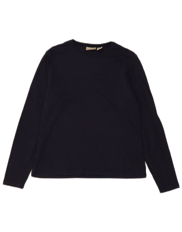 Женский топ L.L.BEAN с длинным рукавом UK 10, маленький размер, темно-синий, хлопок