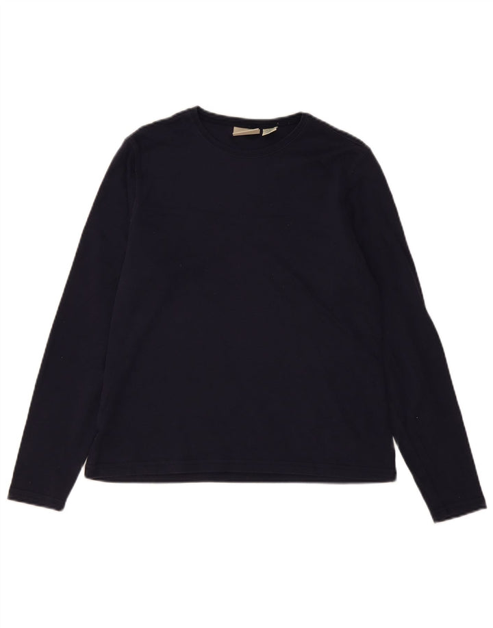 Женский топ L.L.BEAN с длинным рукавом UK 10, маленький размер, темно-синий, хлопок