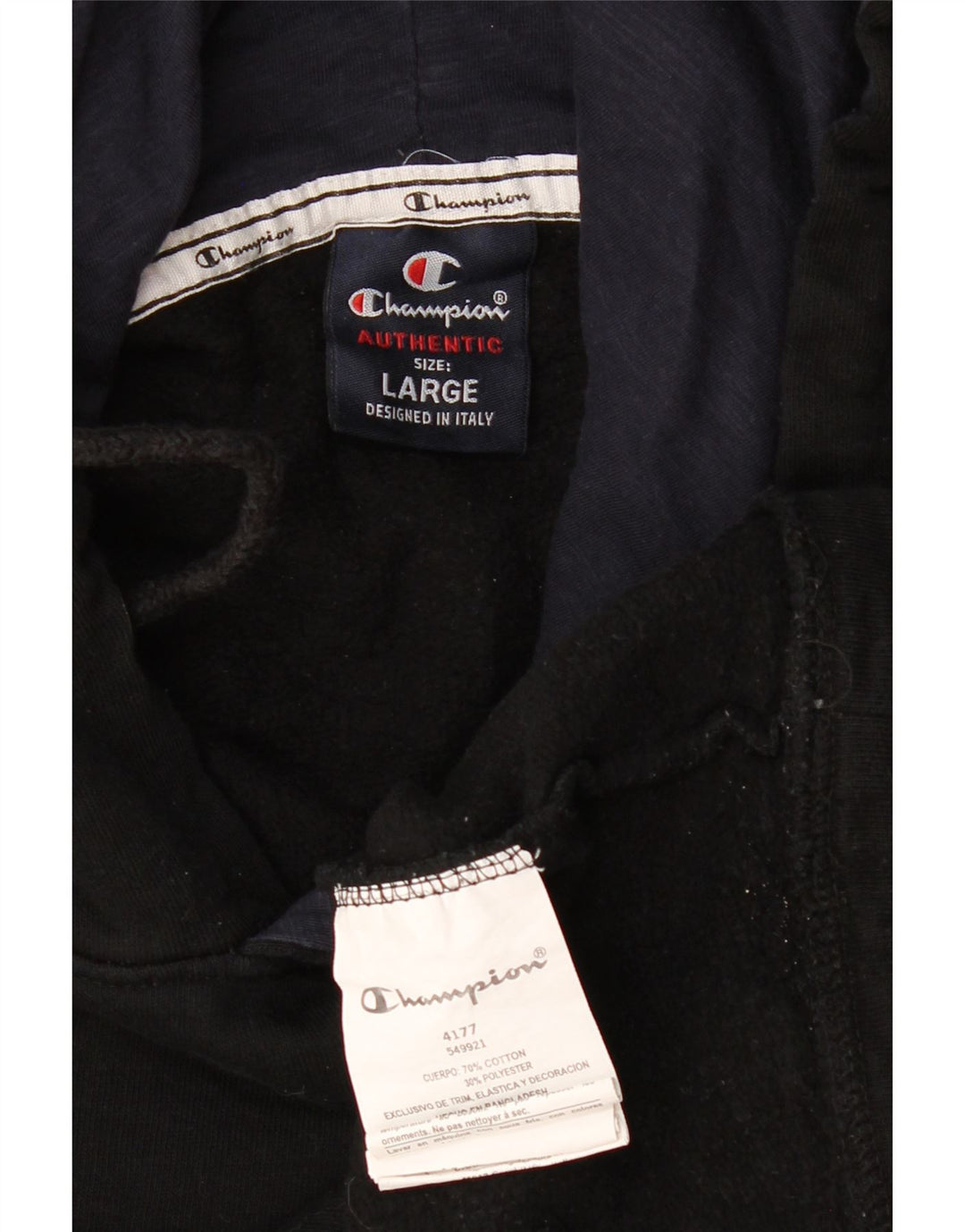 Мужской джемпер с капюшоном CHAMPION с рисунком, большой черный, хлопок