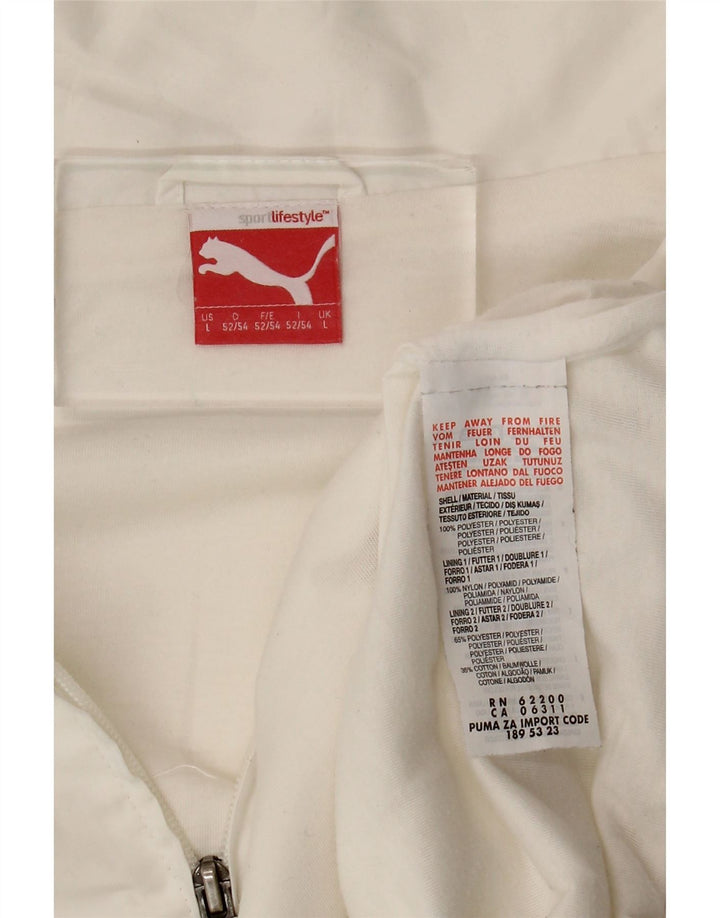 Puma Женский спортивный костюм с графическим рисунком, верхняя куртка, большой белый полиэстер с цветными блоками