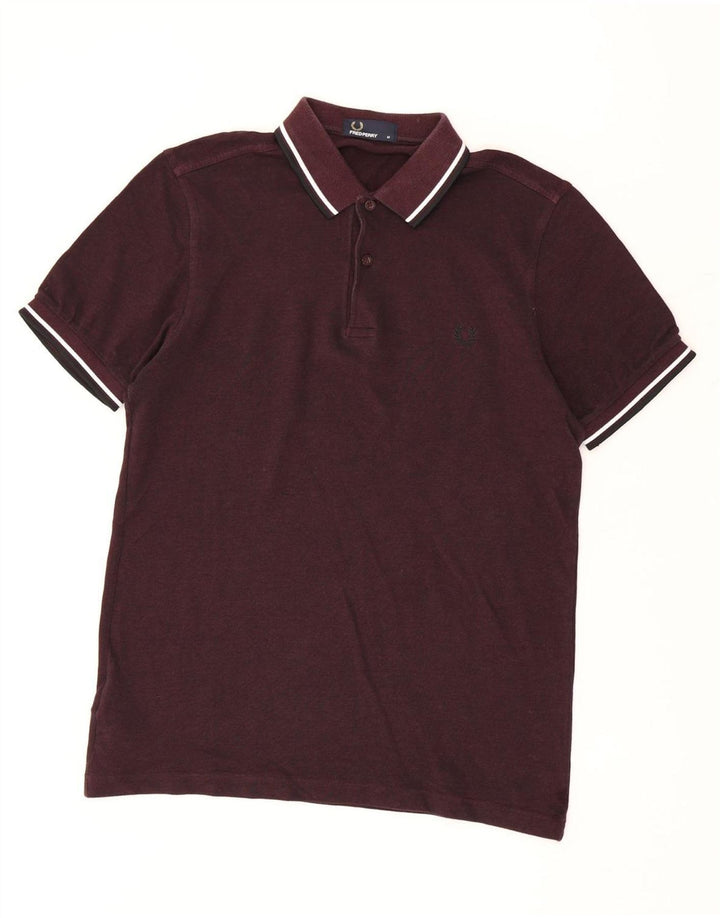 Мужская рубашка-поло Fred Perry, темно-бордовый хлопок, средний размер