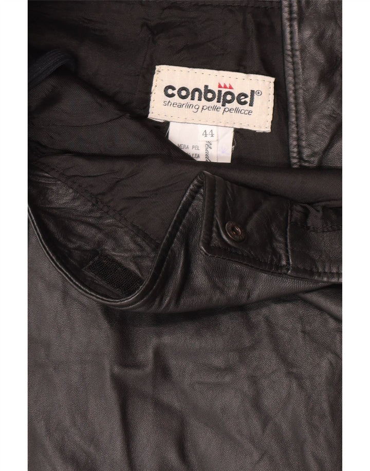 Женская кожаная юбка с запахом Conbipel IT 44 Medium W32 Черная кожа