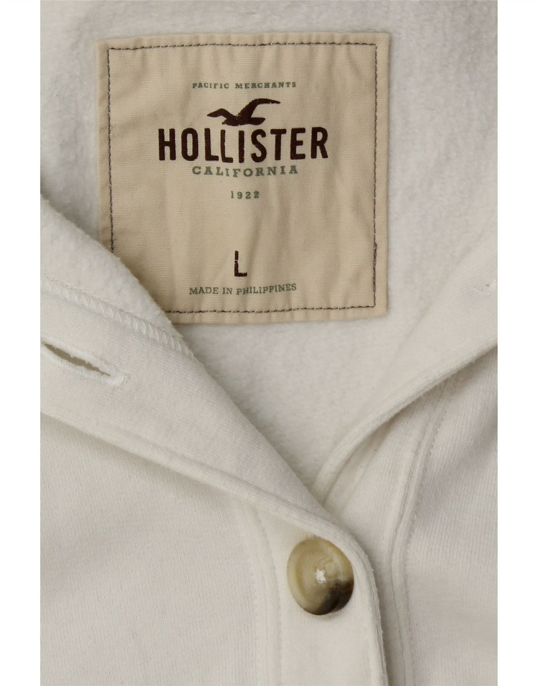 HOLLISTER Женский спортивный костюм с графическим рисунком, верхняя куртка UK 14, большой белый хлопок