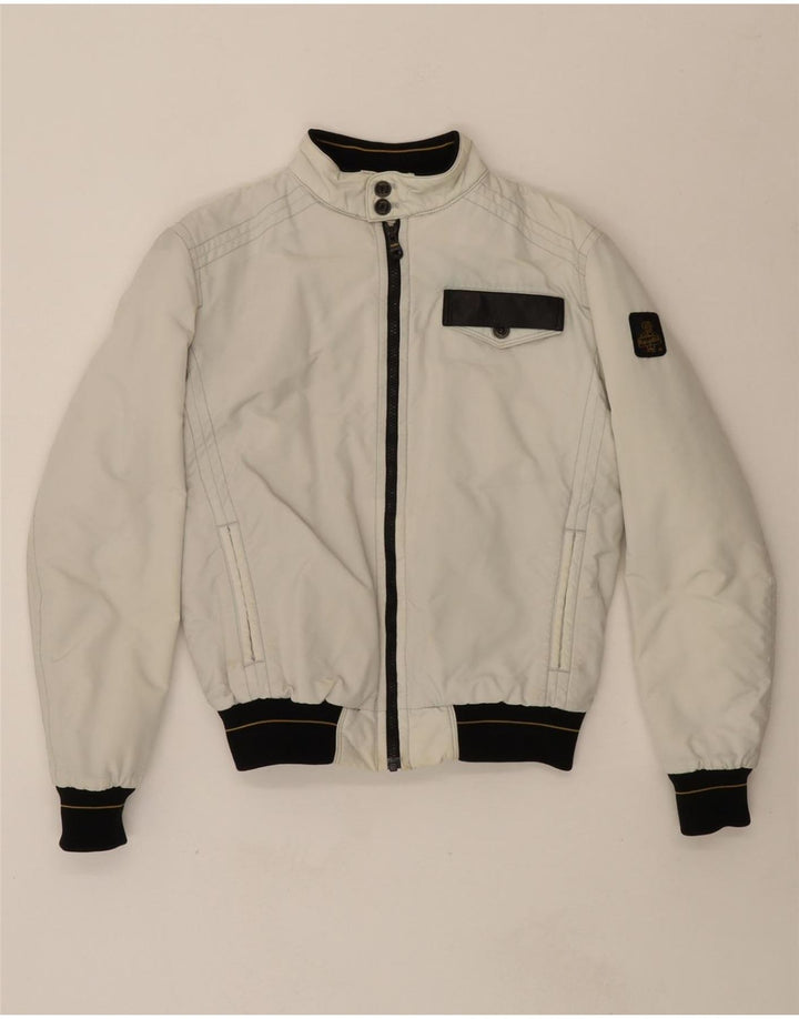 REFRIGIWEAR Boys Bomber Jacket 13-14 Years White Nylon Vintage Refrigiwear and Second-Hand Refrigiwear from Messina Hembry 