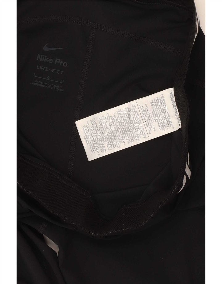 Женские леггинсы с рисунком Nike Dri Fit, большой размер, черный полиэстер