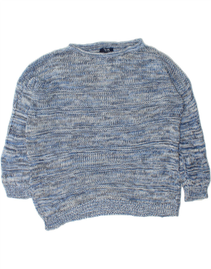 CHAPS Womens Oversized Boat Neck Jumper Sweater UK 16 Large Blue Flecked Vintage Chaps and Second-Hand Chaps from Messina Hembry 