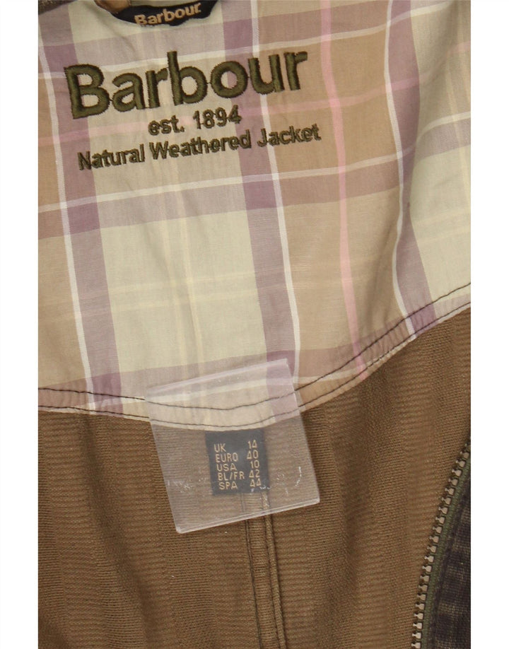 Женская куртка Barbour из вощеного хлопка UK 14, большая зеленая