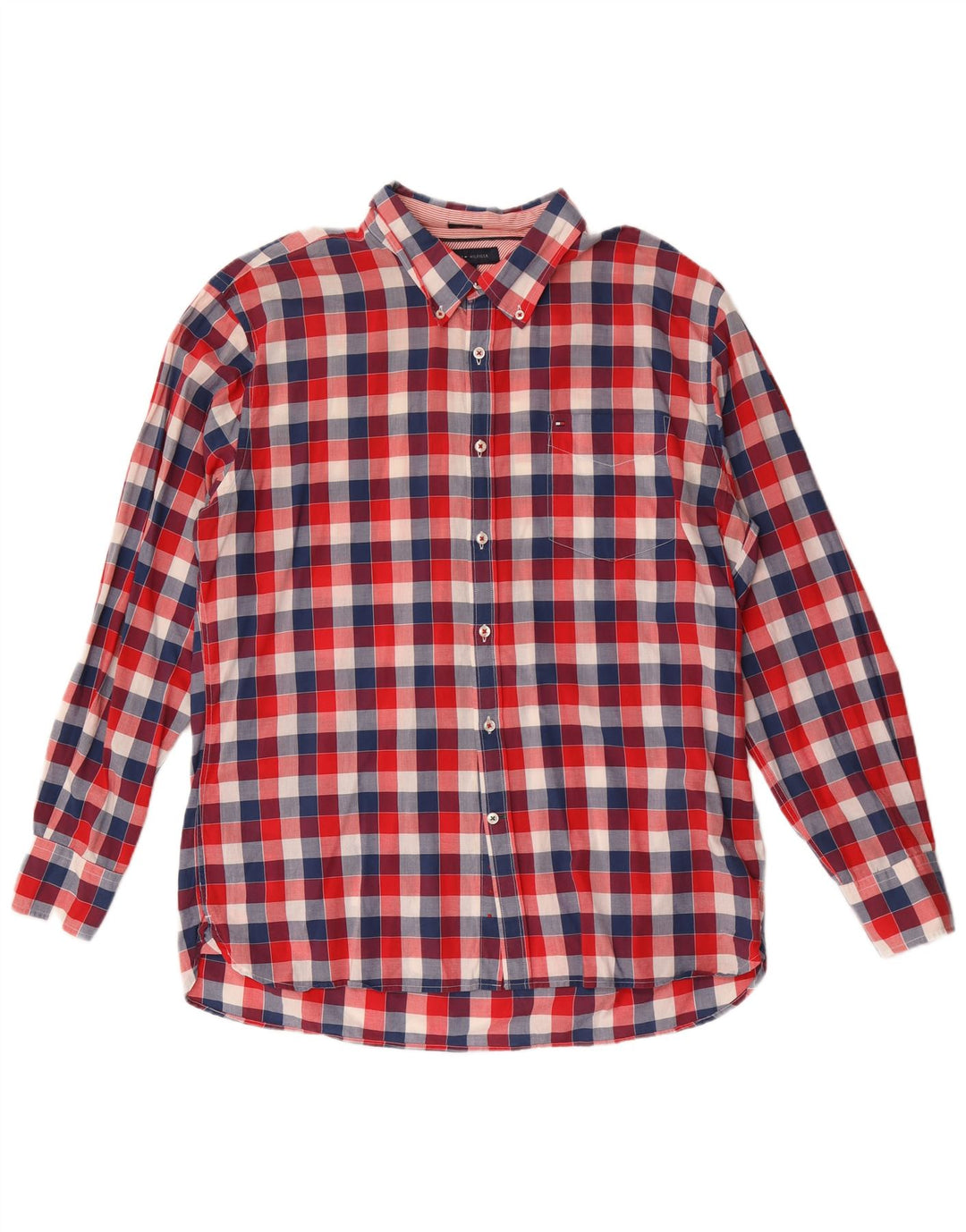 Мужская рубашка на заказ Tommy Hilfiger XL, хлопковая красная клетка