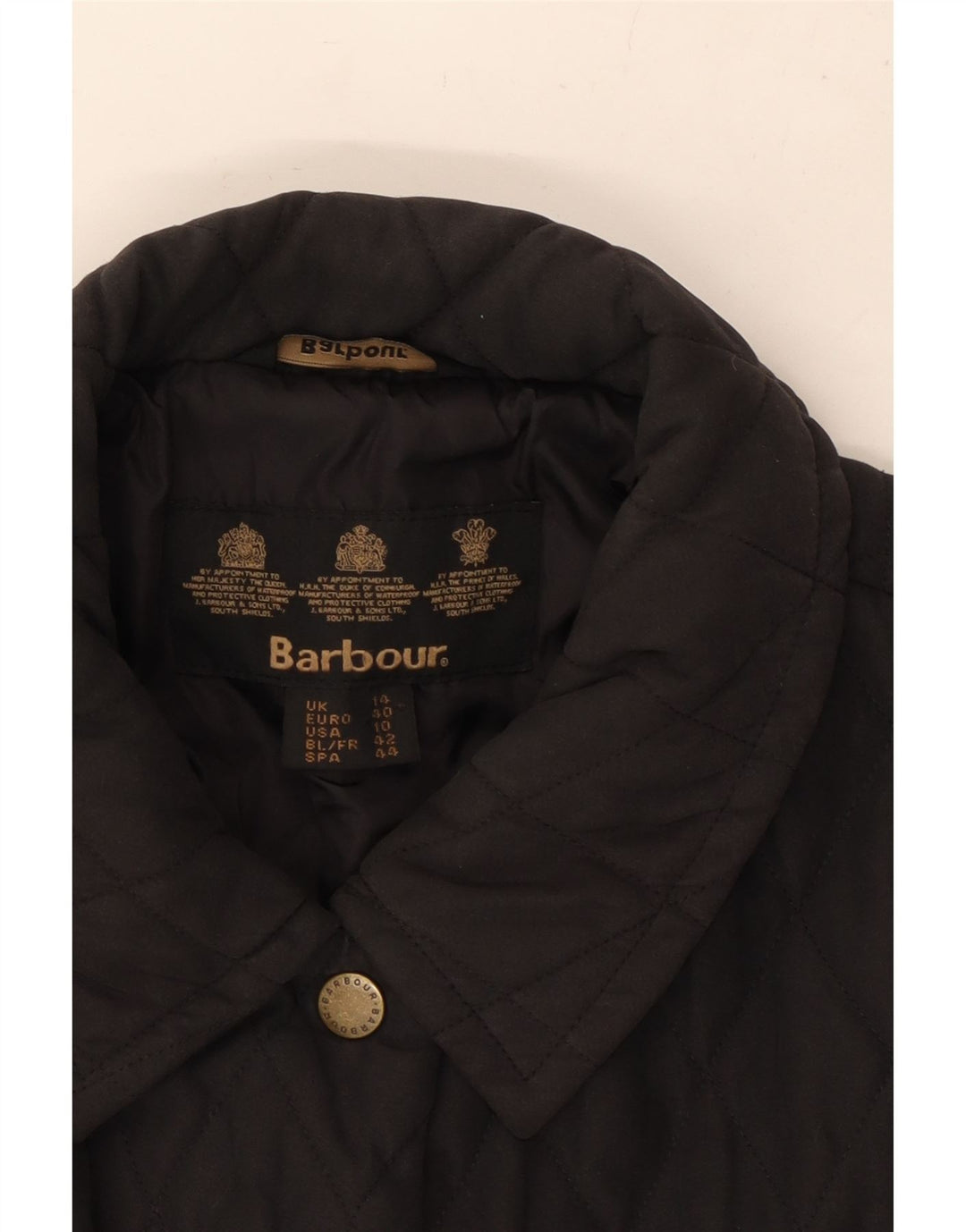 BARBOUR Женская стеганая куртка UK 14, большая черная