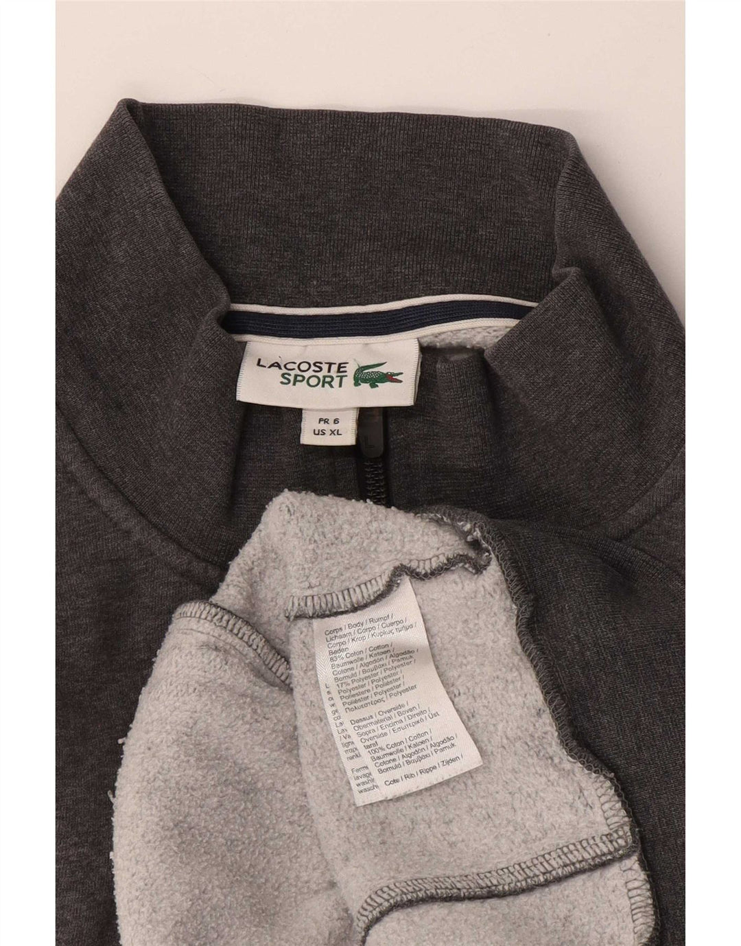 Мужской спортивный костюм Lacoste, верхняя куртка, размер 6 XL, серый хлопок