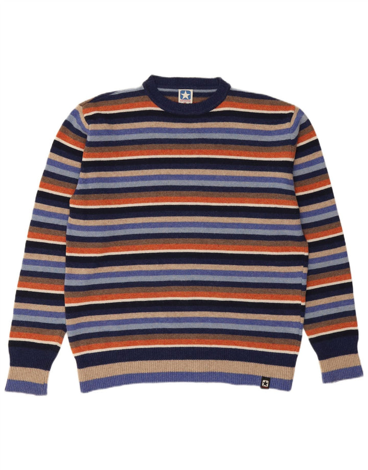 Мужской джемпер с круглым вырезом CONVERSE XL, шерстяной в разноцветную полоску