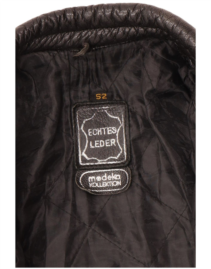 Мужская кожаная байкерская куртка Modeka UK 38 средний черный кожаный