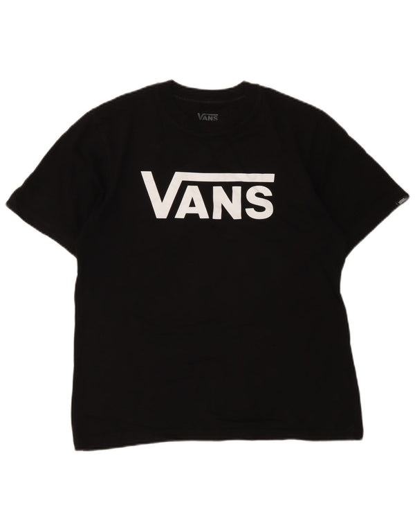 Vans Boys Classic Fit Graphic T-Shirt Top 12-13 Years Large Black Cotton