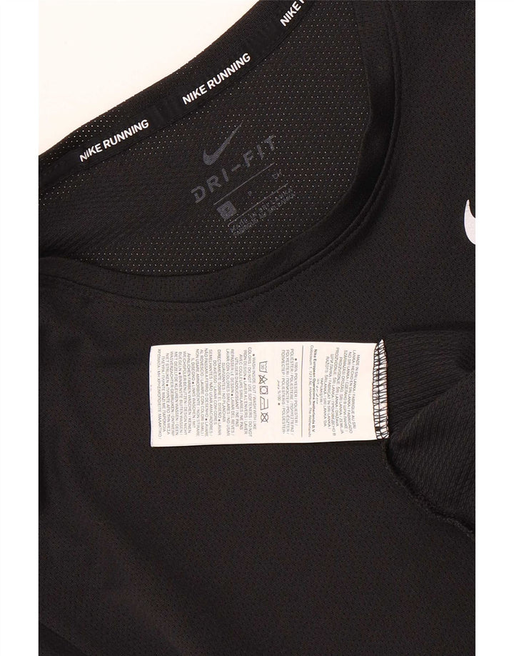 Женская футболка Nike Dri Fit Top UK 10, маленький черный полиэстер