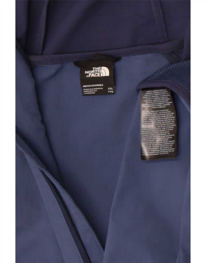 Мужская куртка-дождевик с капюшоном The North Face, Великобритания 44, размер 2XL, синяя, с цветными блоками