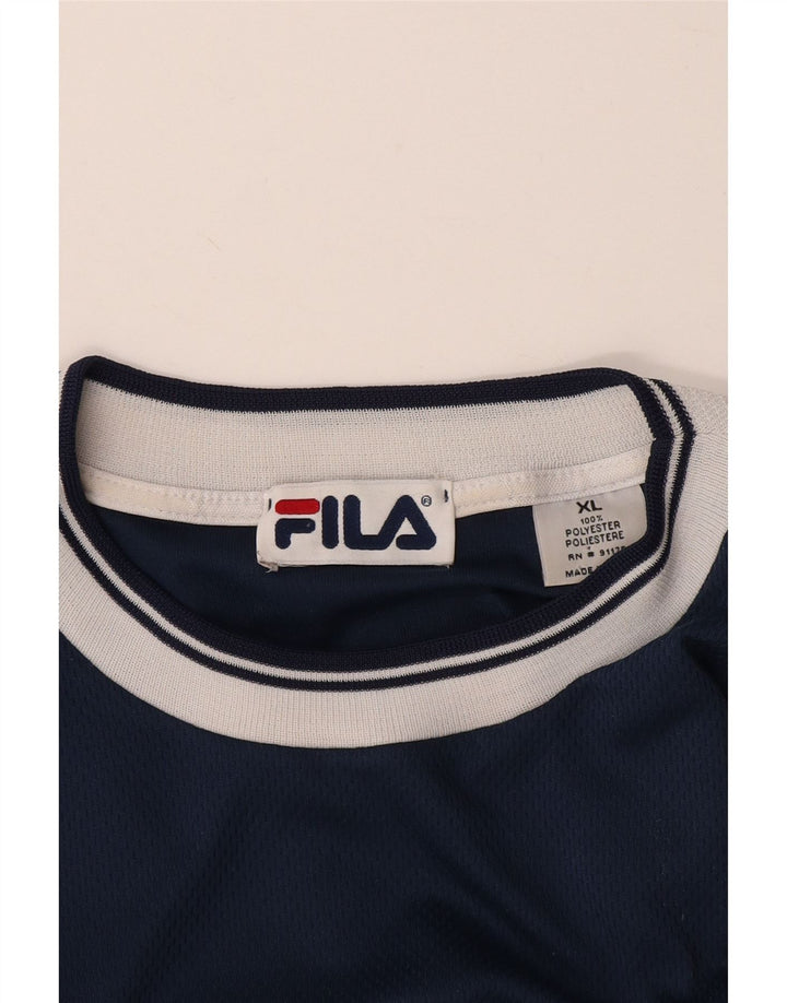 Мужская футболка FILA Top XL Темно-Синяя Полиэстер