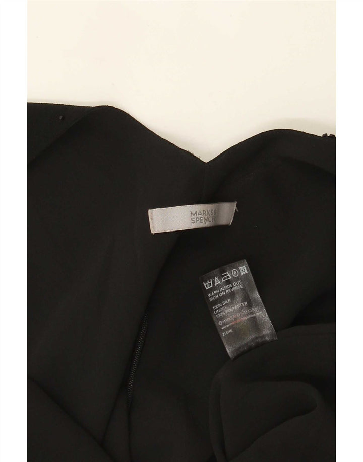 Женская блузка без рукавов Marks & Spencer UK 14, средний черный шелк