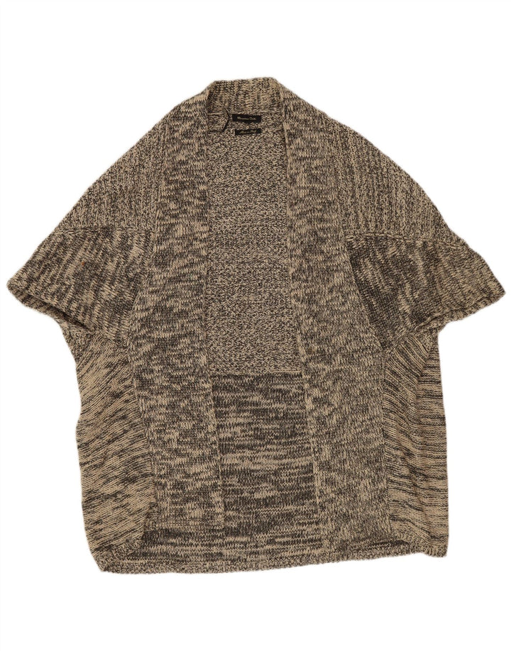 Женский джемпер-пончо Massimo Dutti UK 14, средний серый в крапинку