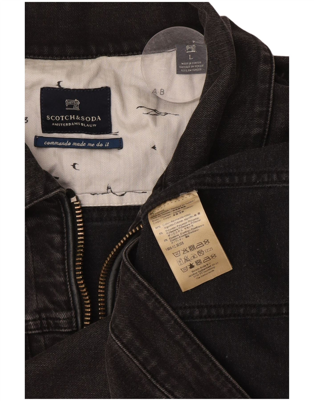 Женская джинсовая куртка Scotch & Soda UK 16, большой серый хлопок