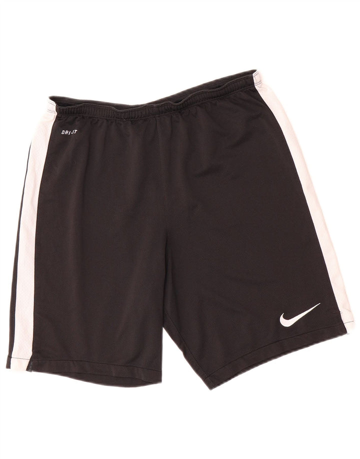 Мужские спортивные шорты Nike Dri Fit среднего размера, полиэстер с цветными блоками, средний черный