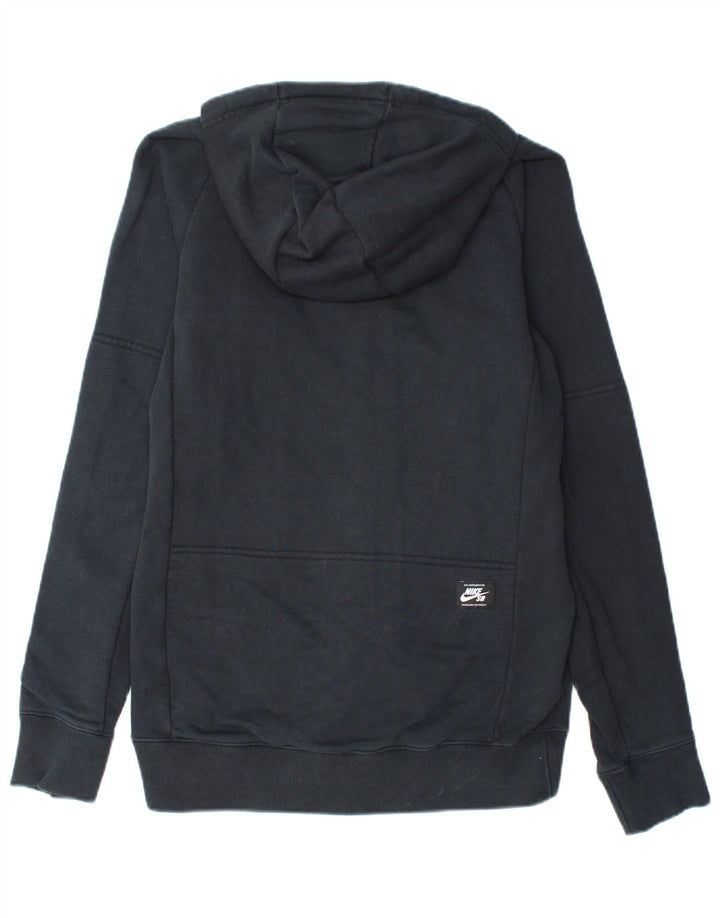 Мужской свитер с капюшоном на молнии NIKE, маленький черный, хлопковый
