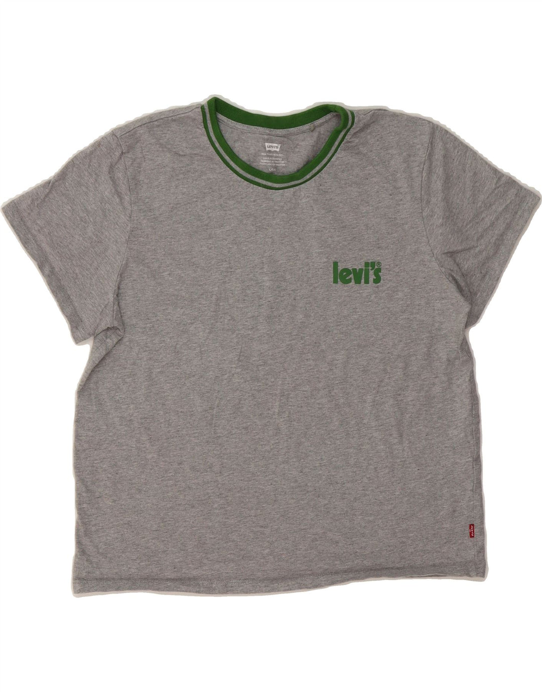 LEVI'S Womens Crop T-Shirt Top UK 16 Large Grey Vintage Levi's and Second-Hand Levi's from Messina Hembry 