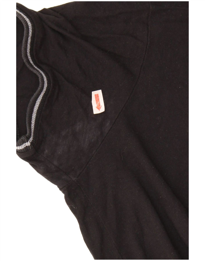 Женская футболка оверсайз с рисунком GUESS UK 6 XS, черная