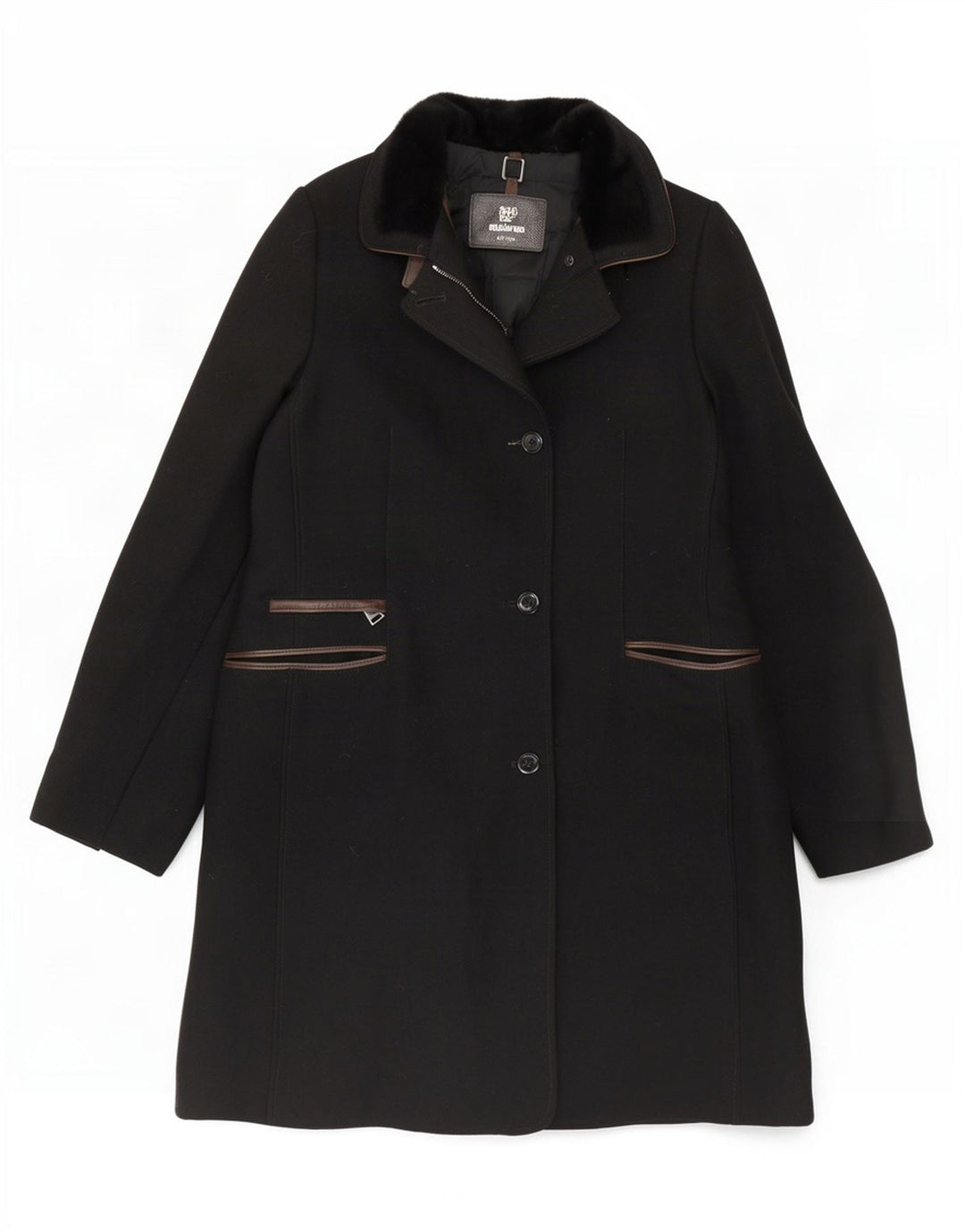 Женское пальто Mabrun IT 48 XL, черное из натуральной шерсти