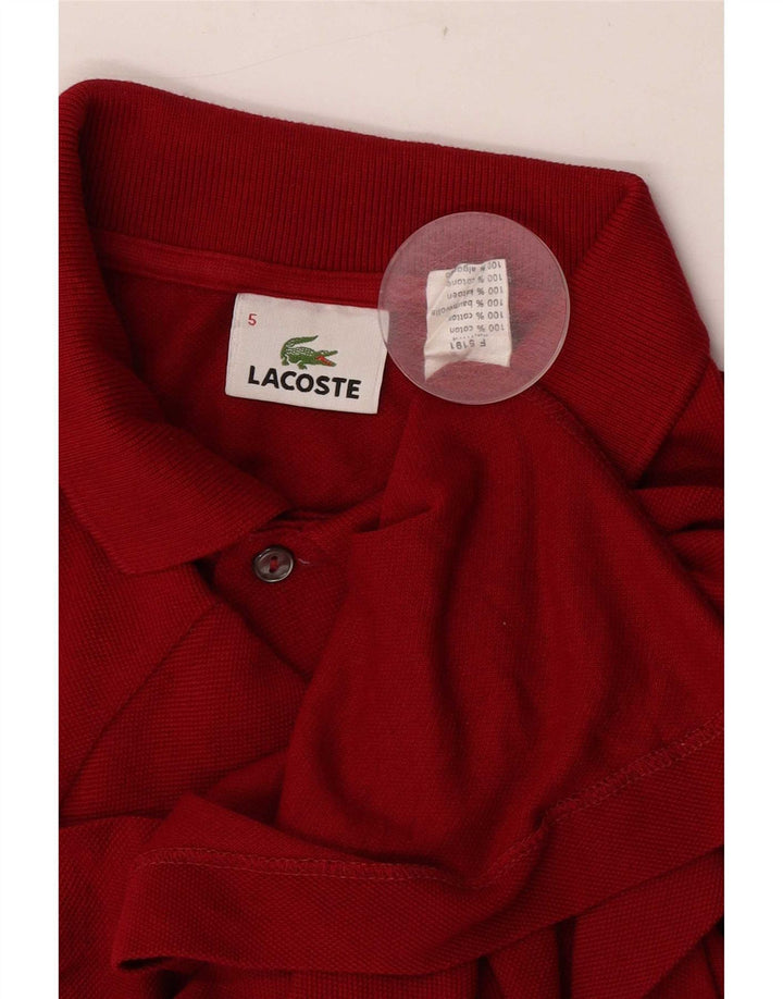 Мужская рубашка-поло Lacoste, размер 5, большая красная хлопковая ткань