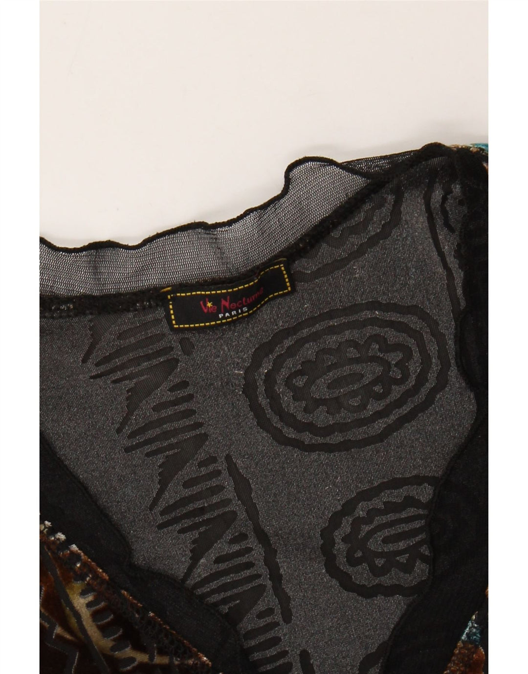 Винтажный женский бархатный топ с длинным рукавом, Великобритания, 6 XS, разноцветный цветочный принт