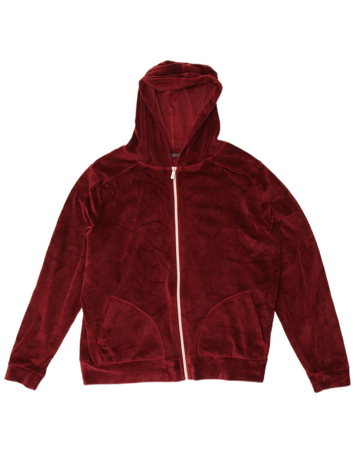 Женский свитер с капюшоном на молнии большого размера Marks & Spencer UK 12, средний бордовый